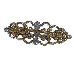 Bridal hair clip gold rhinestone‎ NeW fancy elegant accessories